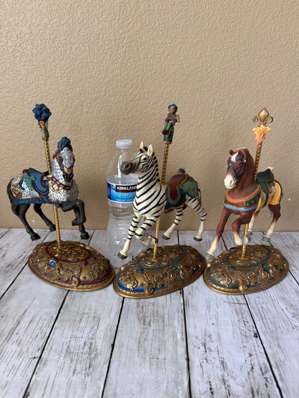 Set of 3 Willitts Carousel Classics Ann Dezendorf Ltd Ed Horse Zebra Eagle Back - Picture 2 of 16
